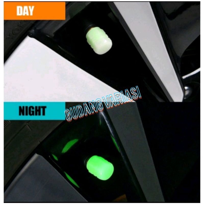 TUTUP PENTIL NYALA GLOW IN THE DARK MOTOR MOBIL SEPEDA