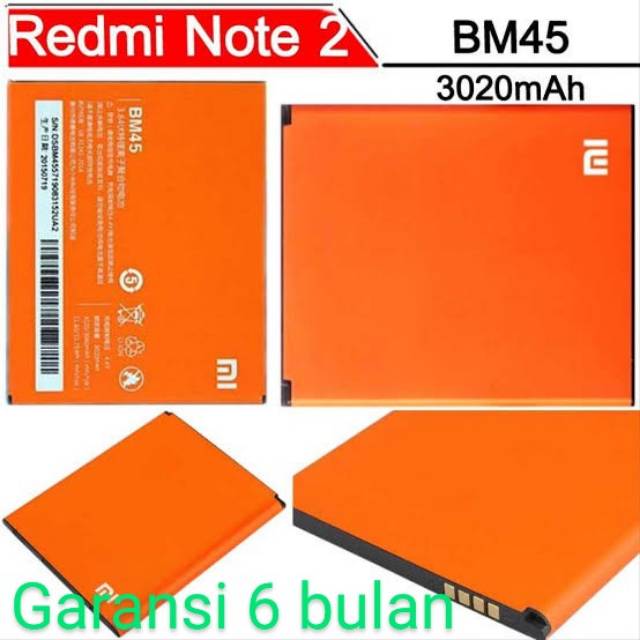Battery Baterai Batre Batrei BM45 XIAOMI REDMI NOTE 2 ORIGINAL