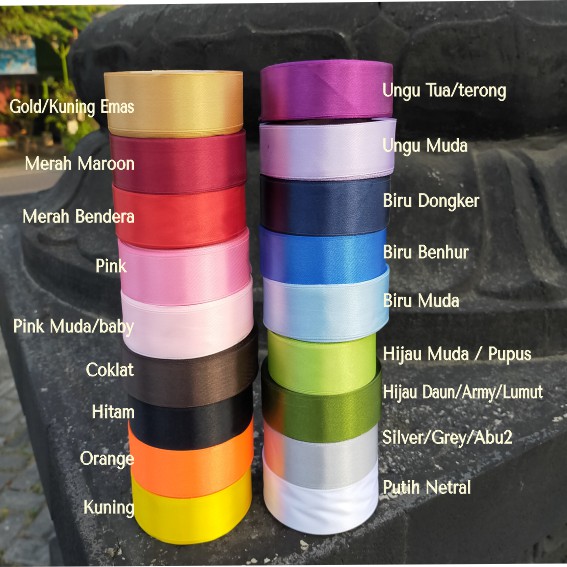 

variasi tambahan tali pita satin 1 inchi panjang 40 cm
