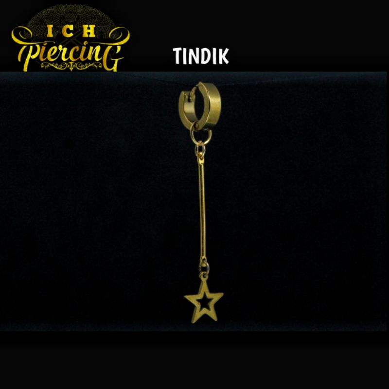 ANTING TINDIK DAN JEPIT MODEL BINTANG GOLD FASHION PRIA KOREA