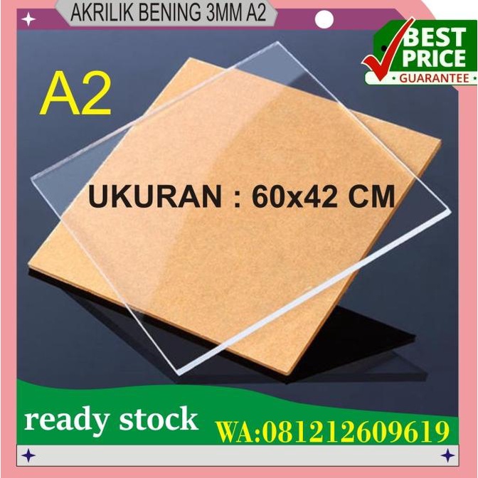 

PROMO SPESIAL acrylic lembaran bening 3mm A2 42x60cm