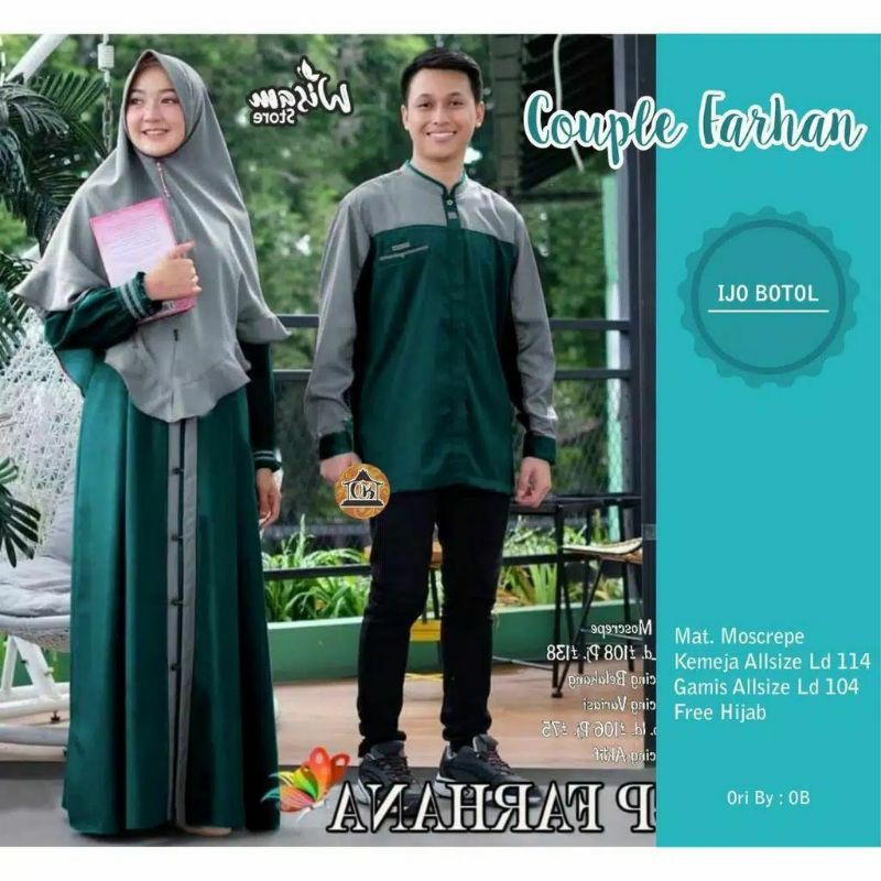 gamis couple farhan free hijab