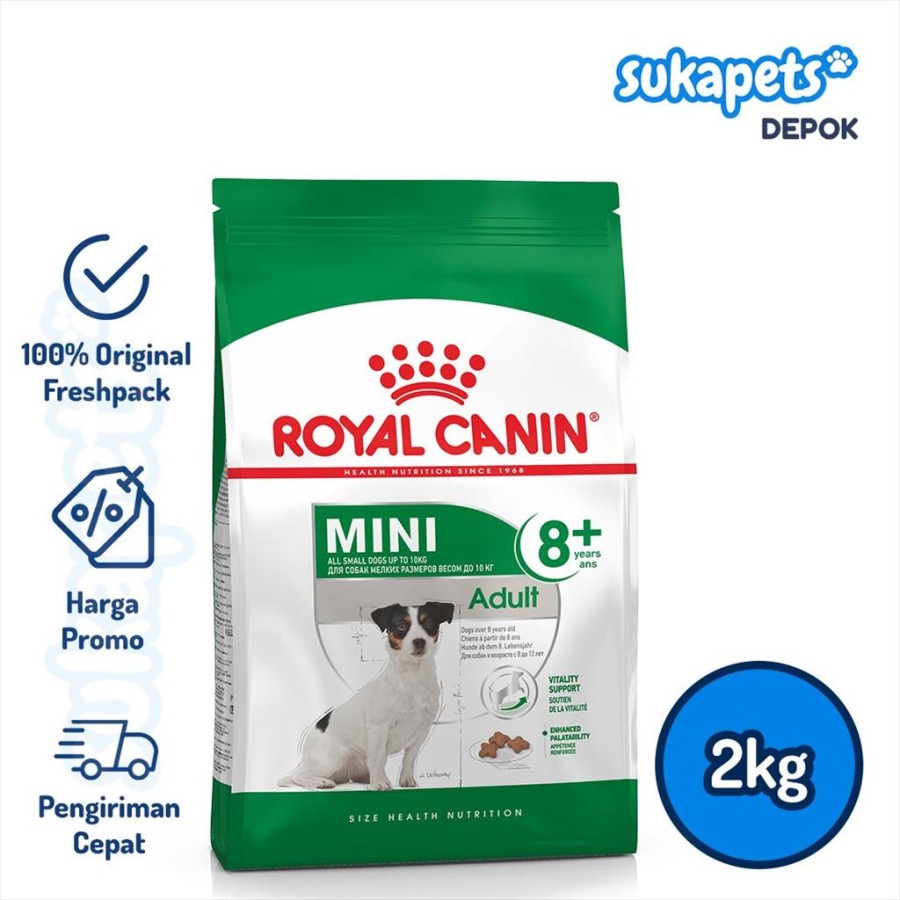 Royal Canin Mini Adult 8+ Makanan Anjing Senior Dry 2kg