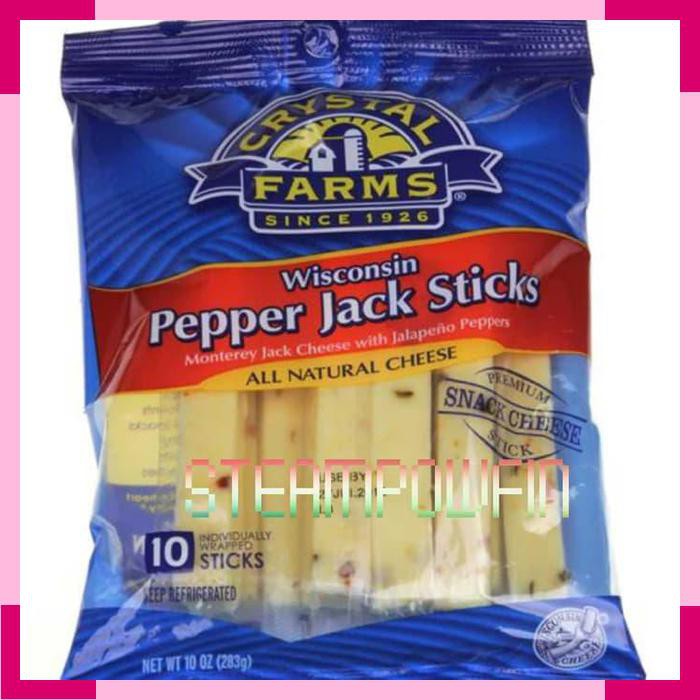 

Crystal Farms Crystal Farm Pepper Jack Sticks Jalapeno Peppers Keju