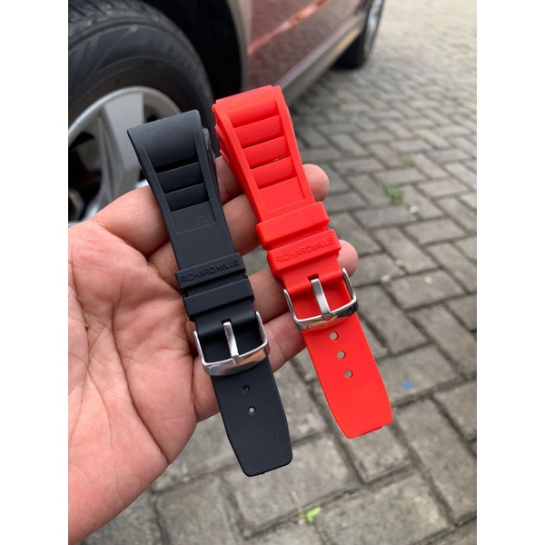 Strap Tali jam tangan Richardmille hitam merah ready