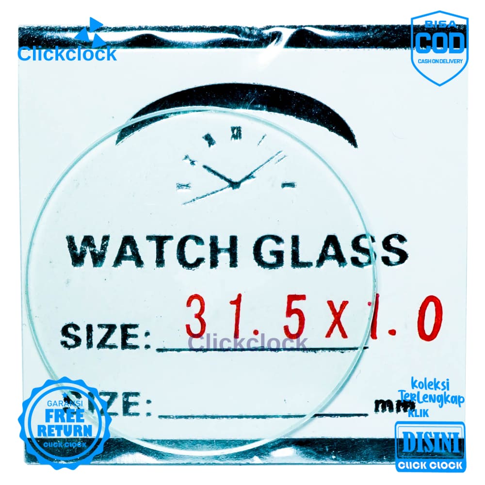 Kaca Jam Kaca Bahan Watch Glass PNC-315 Bagus 3,15 cm