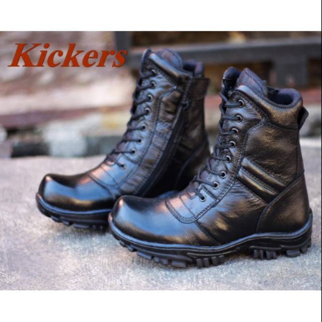 SEPATU PDL TNI POLRI BOOTS SAFETY LAPANGAN UJUNG BESI
