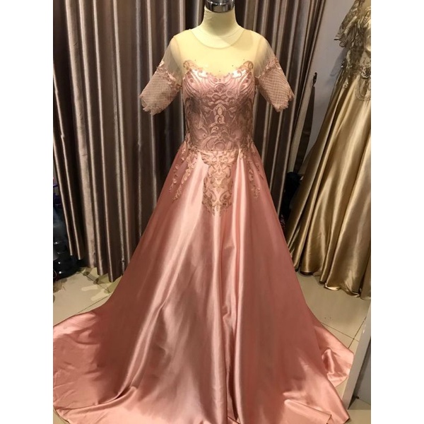 Gaun pesta rosegold preloved