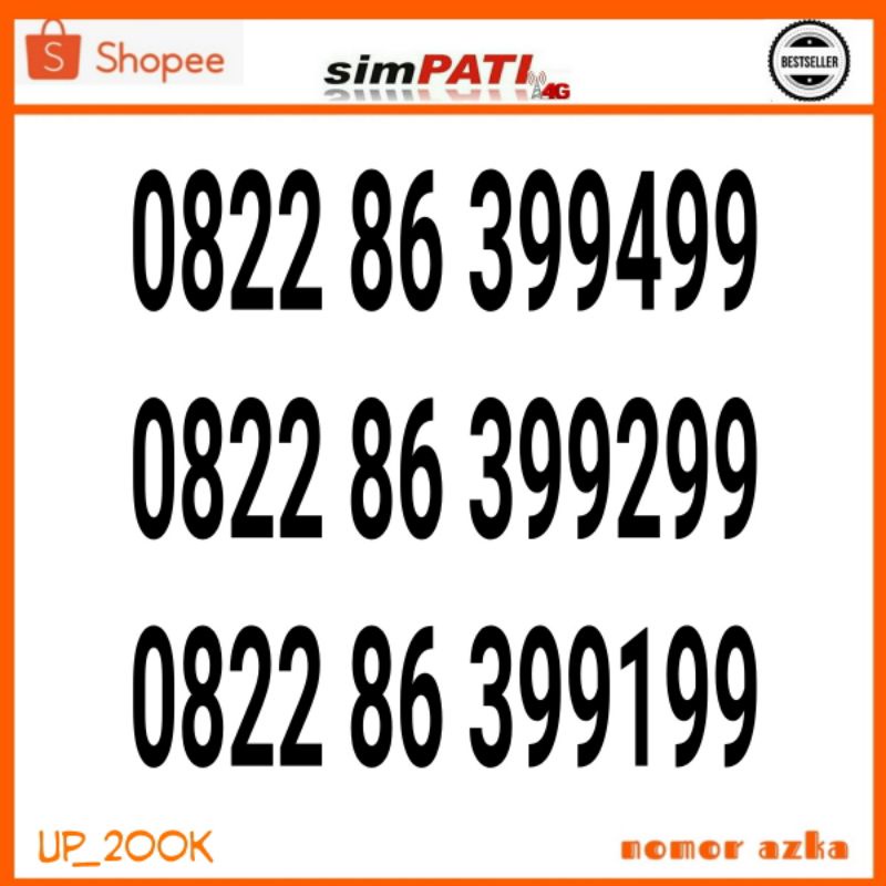 Nomor Cantik Kartu Perdana simpati seri 399x99 rapi up06