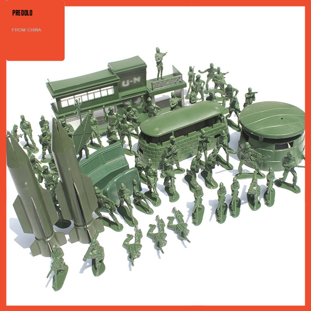 [In Stock] 56pcs Plastic Military Playset 5cm Army Figures Model Toys For Kids Adults