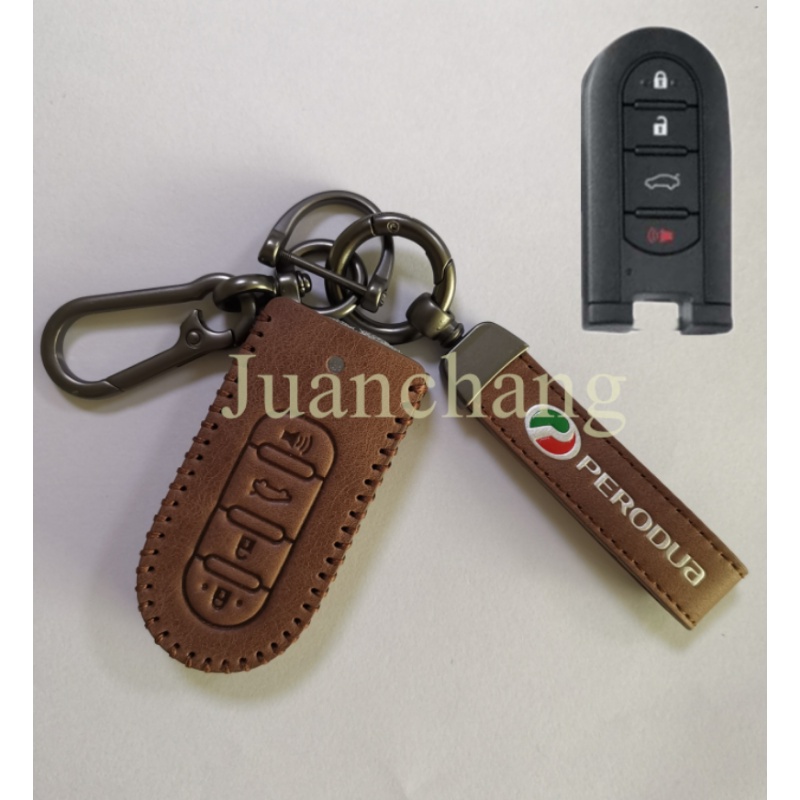 Casing Kunci Mobil 4 Tombol Bahan Kulit Untuk Toyota Rush Daihatsu Tanto LA600S LA800S LA610S ALL NEW RUSH 2018 / VELOZ 2019 DAIHATSU All New TERIOS