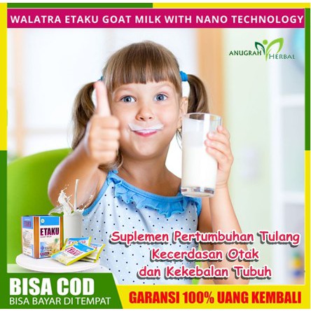 

Susu Kambing Etawa Suplemen Pertumbuhan Tulang, Kecerdasan Otak dan Kekebalan Tubuh Etaku Original