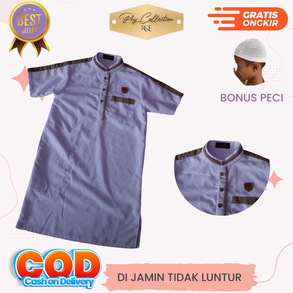 Baju Muslim Gamis Jubah Anak Laki Laki Usia 4-14 Tahun [alhanif]