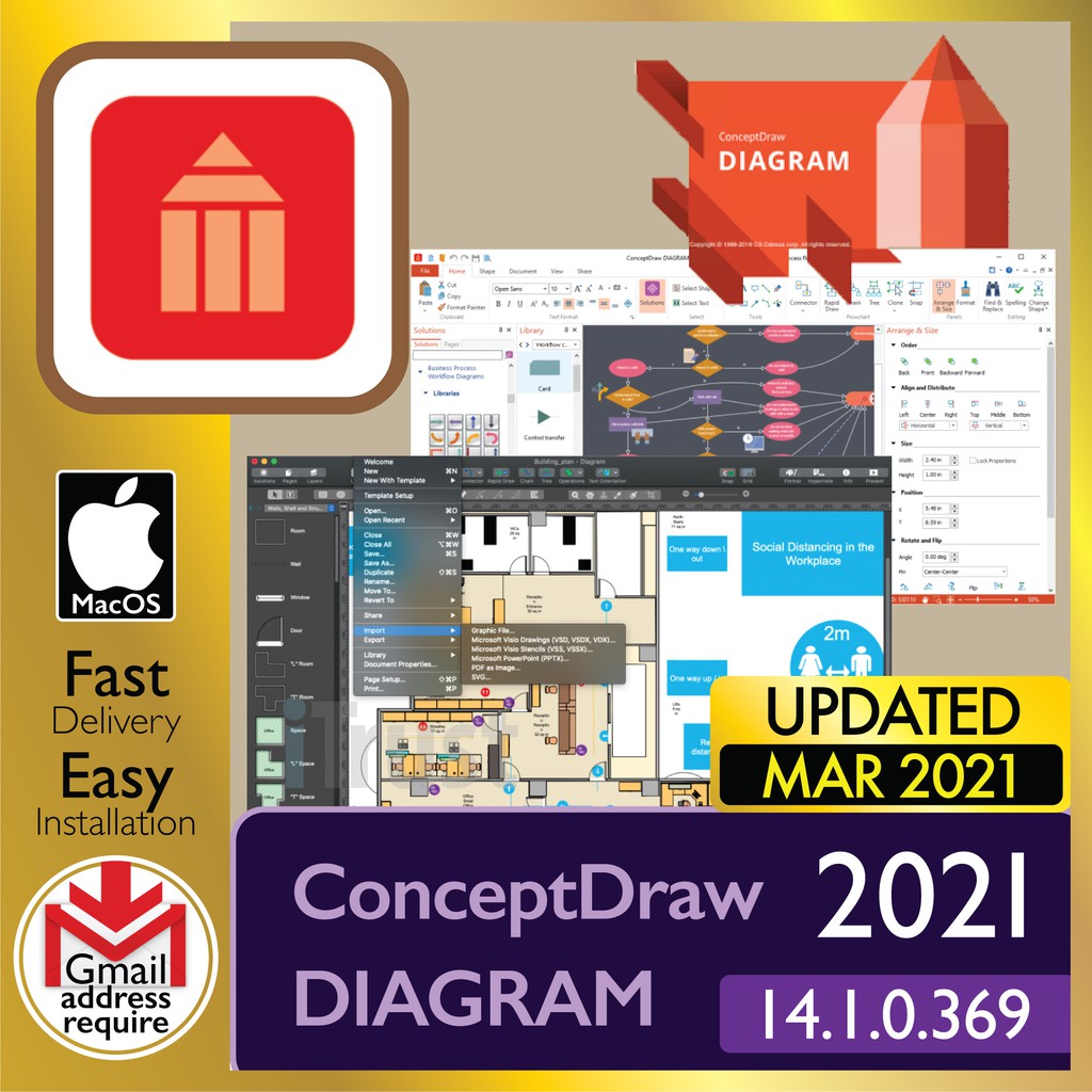 

CncptDrw 2021 DIAGRAM v14 / MINDMAP v12 / PROJECT v11 [mcOSX BgSr (Intl & M1)Spprt] - Dgtl Dwnld