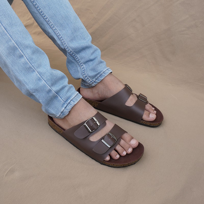 COD Sandal Casual Pria Walkers Gepser 2 Coklat Sendal Slide Puyuh Kasual Slop Santai Terlaris