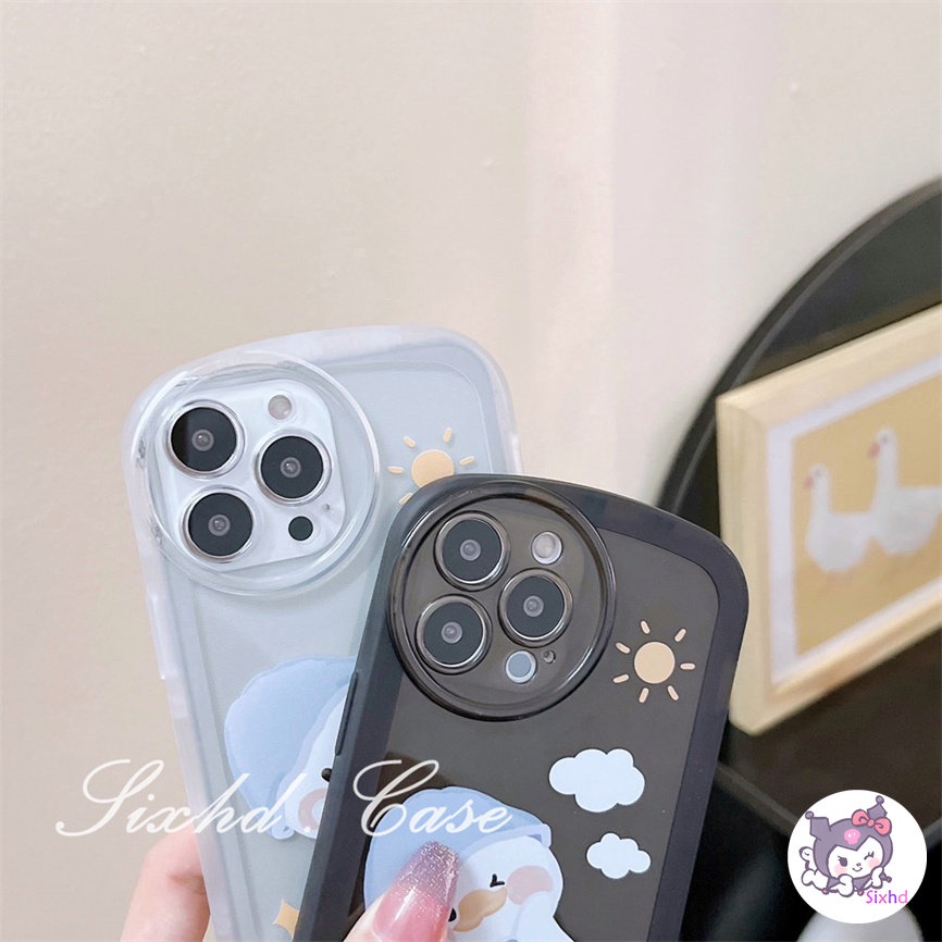Redmi Note 12 12R 11 11s 10s 9s 8 12Pro 12C 12 10C 10 9C 9T A1 11A 10A 9A 9 A2 Xiaomi 11 Lite 12 Lite 12T 11TPro Mi Poco M3 X5 X3Pro NFC Cartoon Cute Duck Round Lens Phone Case Soft Shockproof Cover