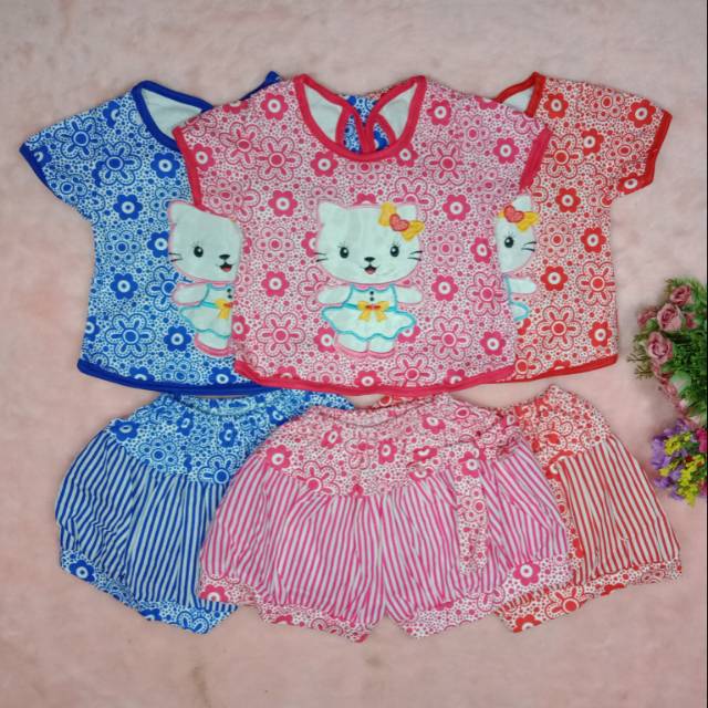 Ss#057 Pakaian Anak Perempuan Size 3-18bulan / Baju Bayi Perempuan / Setelan Baju Celana Anak Cewek