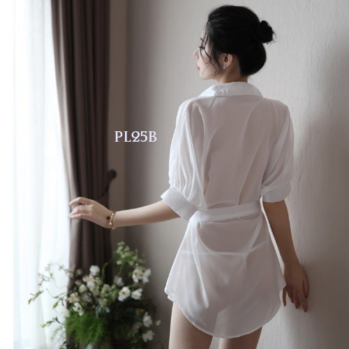 [READY STOCK] BAJU TIDUR SEXY BAJU TIDUR WANITA BAJU TRANSPARAN WANITA PREMIUM PUTIH PL25B