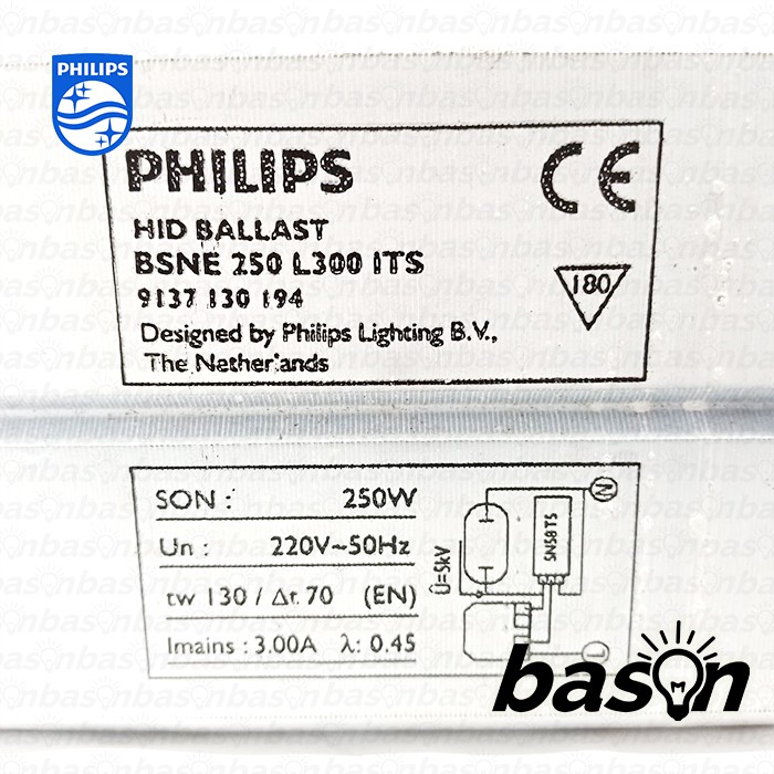 PHILIPS BSNE 250 L300 ITS - Ballast Lampu SON 250W