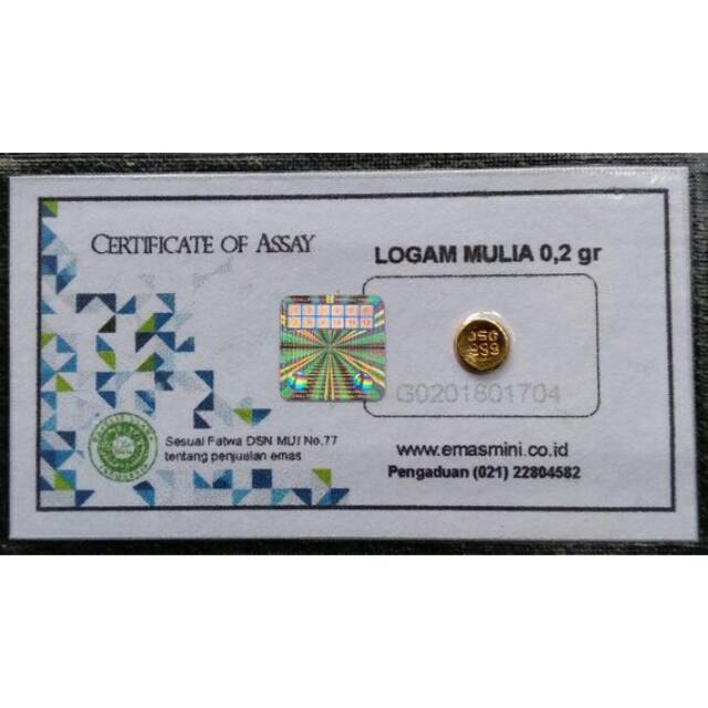 Emas mini / logam mulia 0.2 gram