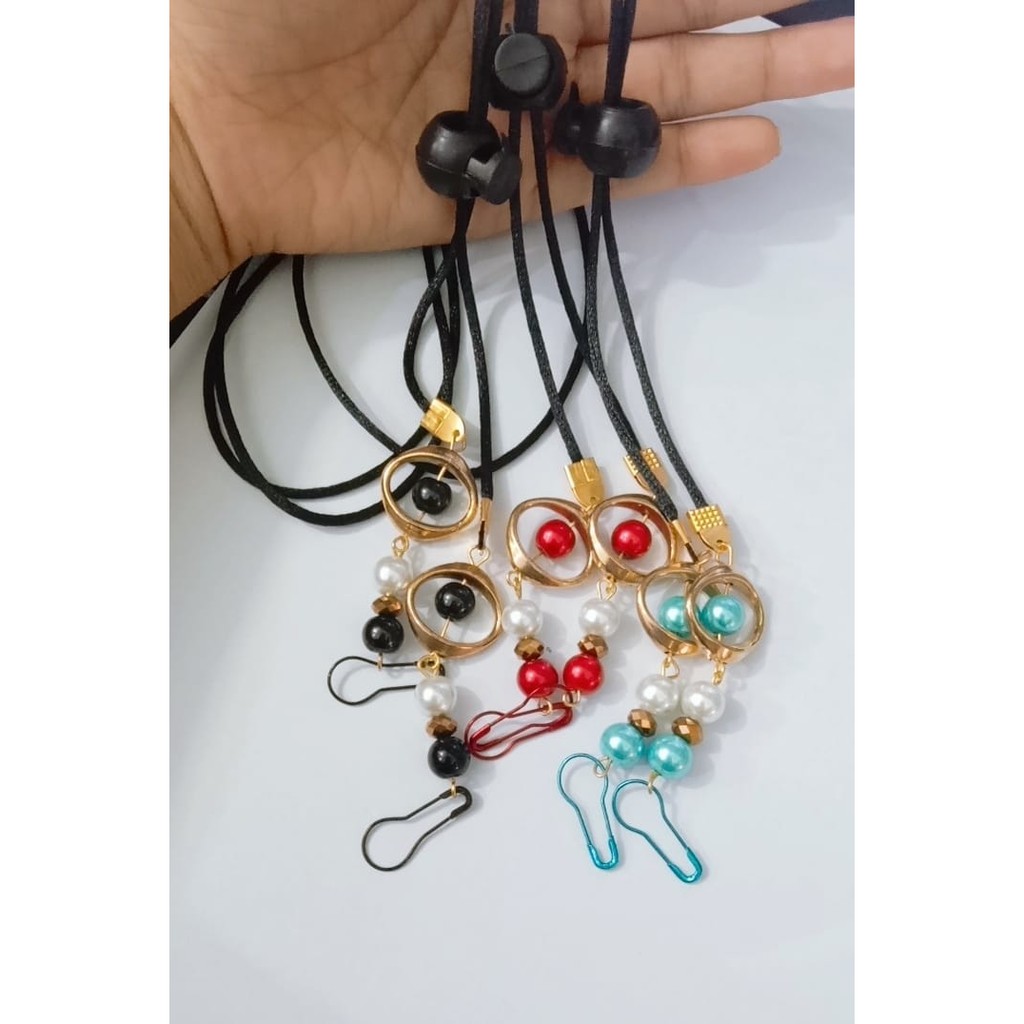 Kalung Masker  Strap Masker Kalung Gantungan Masker Mutiara kalung masker korea Tokopelanginicer