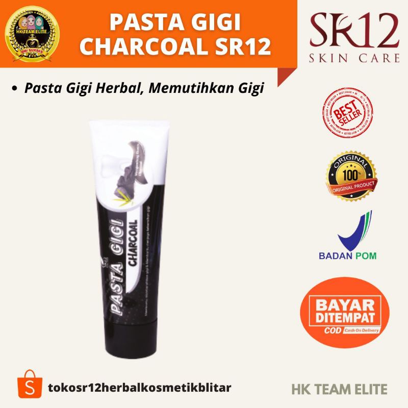 PASTA GIGI CHARCOAL SR12 / PEMUTIH GIGI KUNING / ODOL CHARCOAL / ODOL PEMUTIH GIGI DAN KARANG GIGI