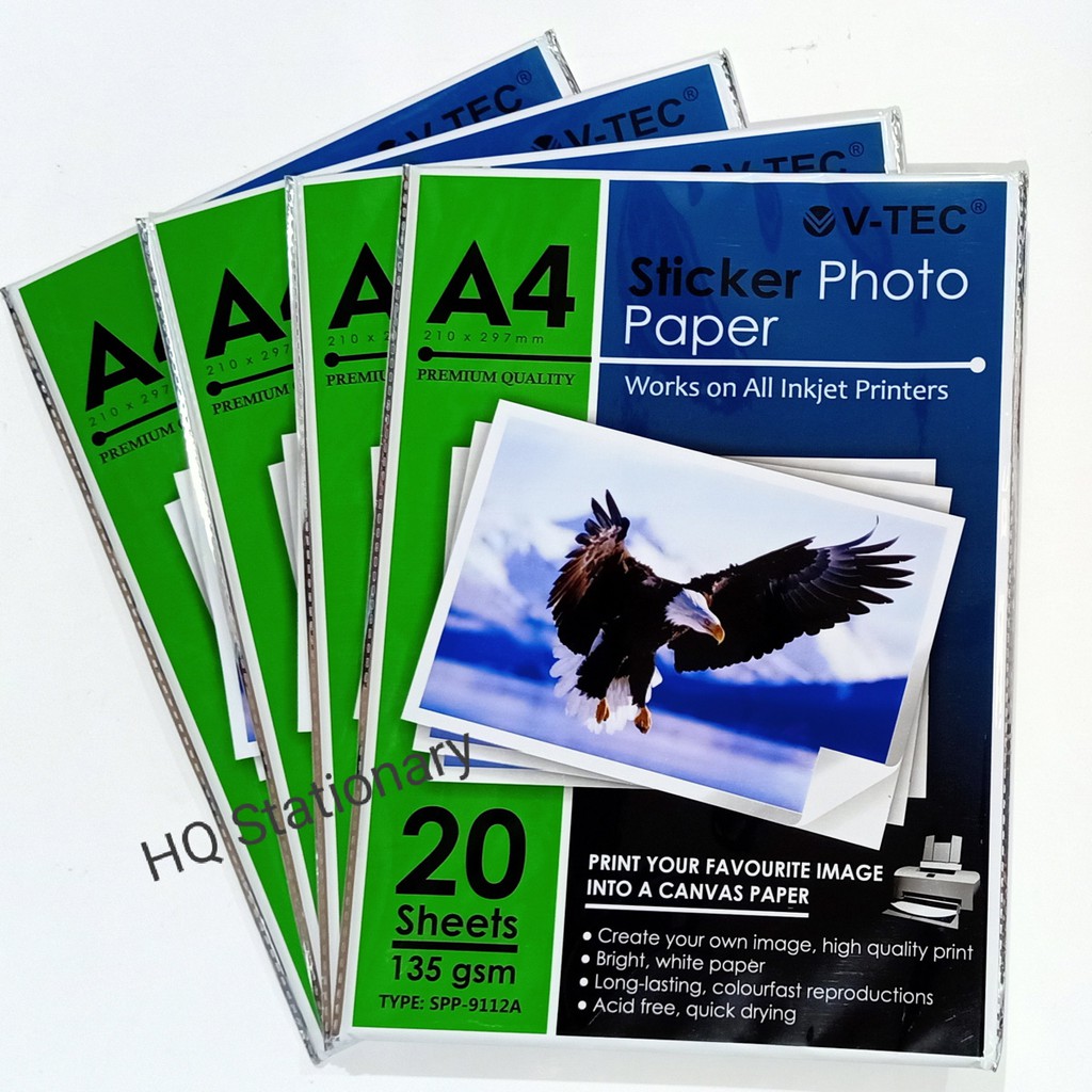 

Kertas Sticker Foto A4 V-TEC 135 gsm