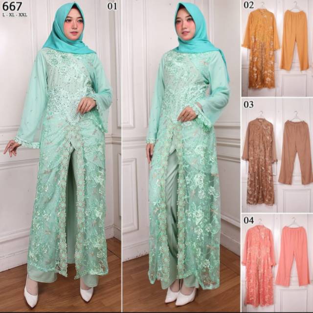  Gamis  Brokat  Celana Panjang  Hijab Muslimah