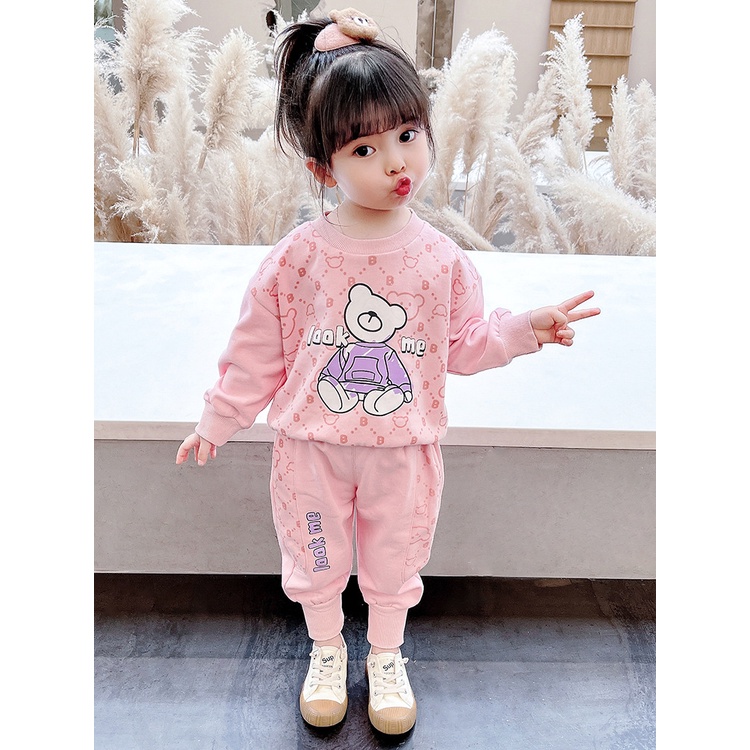 HappyOliver PASSWORD LOOK AT ME Setelan Sweater 1 - 7 Tahun Baju Anak BerKualitas