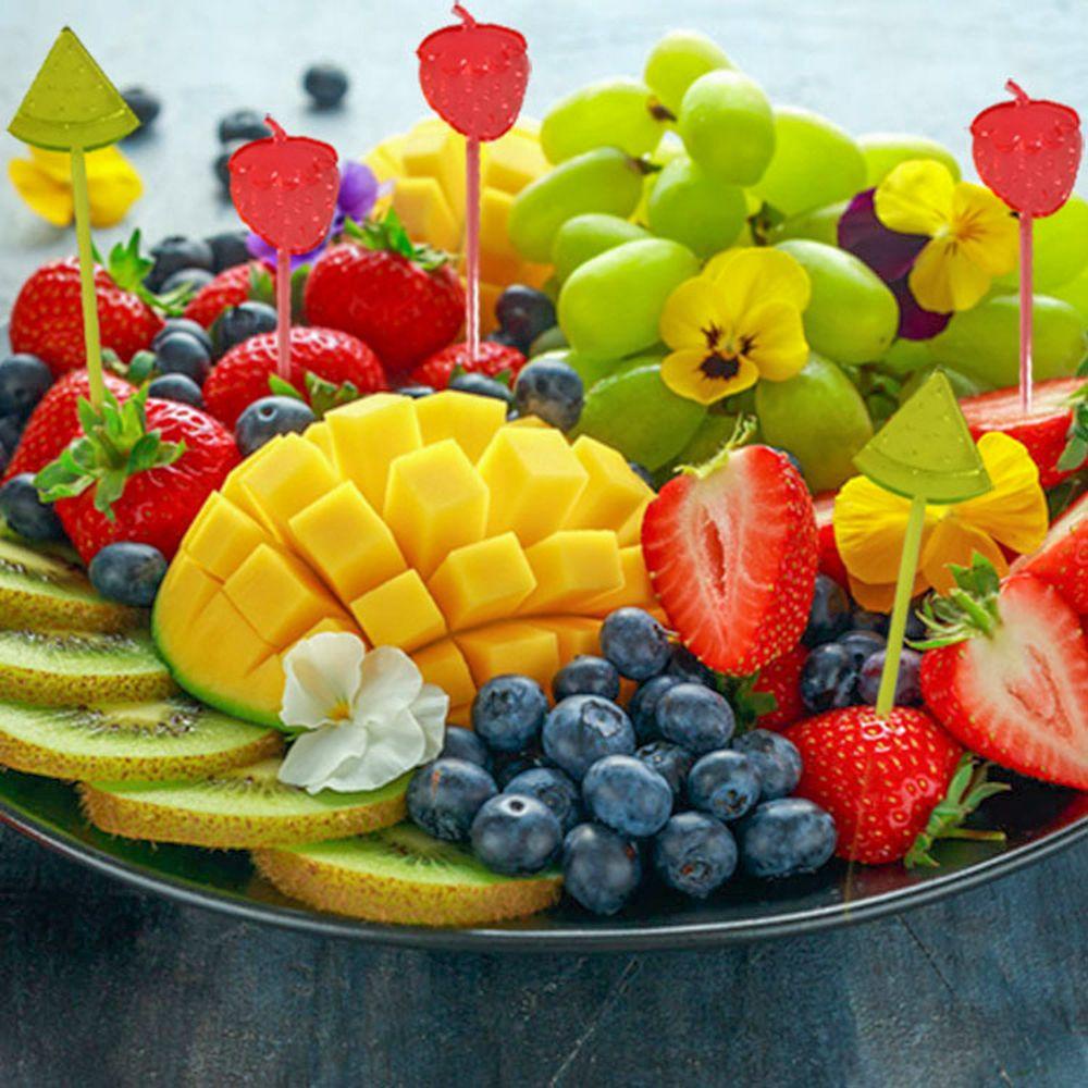Top 20/25pcs Fruit Pick Dekorasi Snack Kue Multi style Dessert Fruit Vorken Dekorasi Pesta