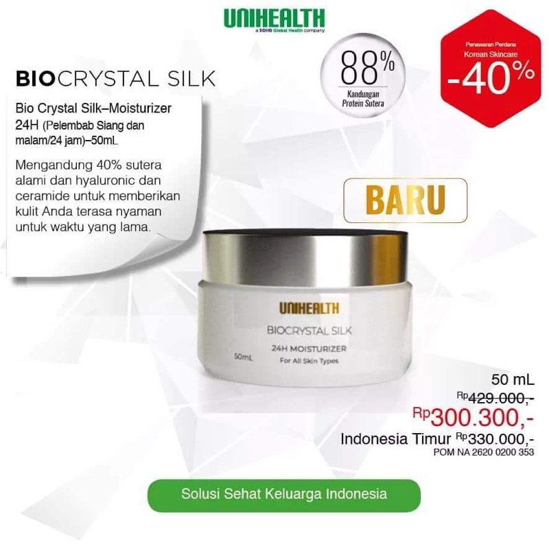 Biocrystal silk moisturizer for all skin 50ml