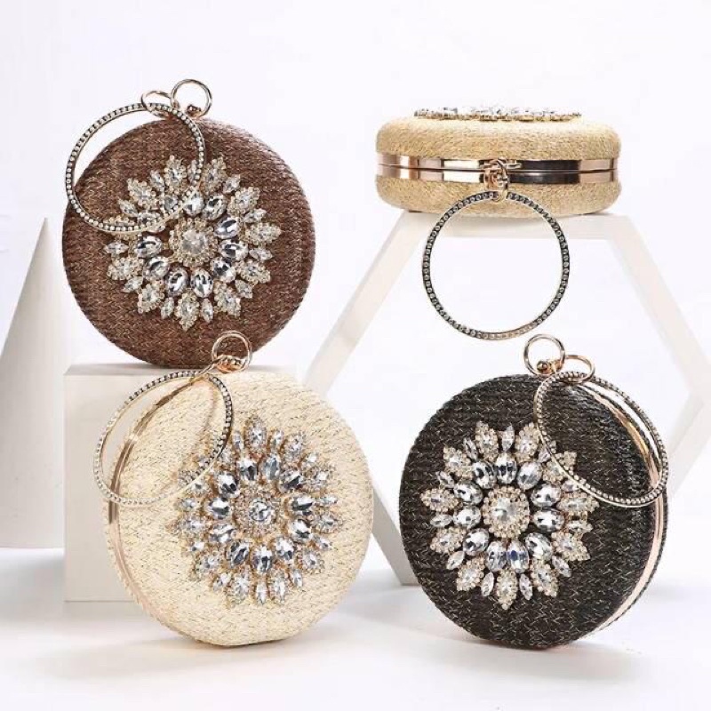 tas pesta glitter bulat