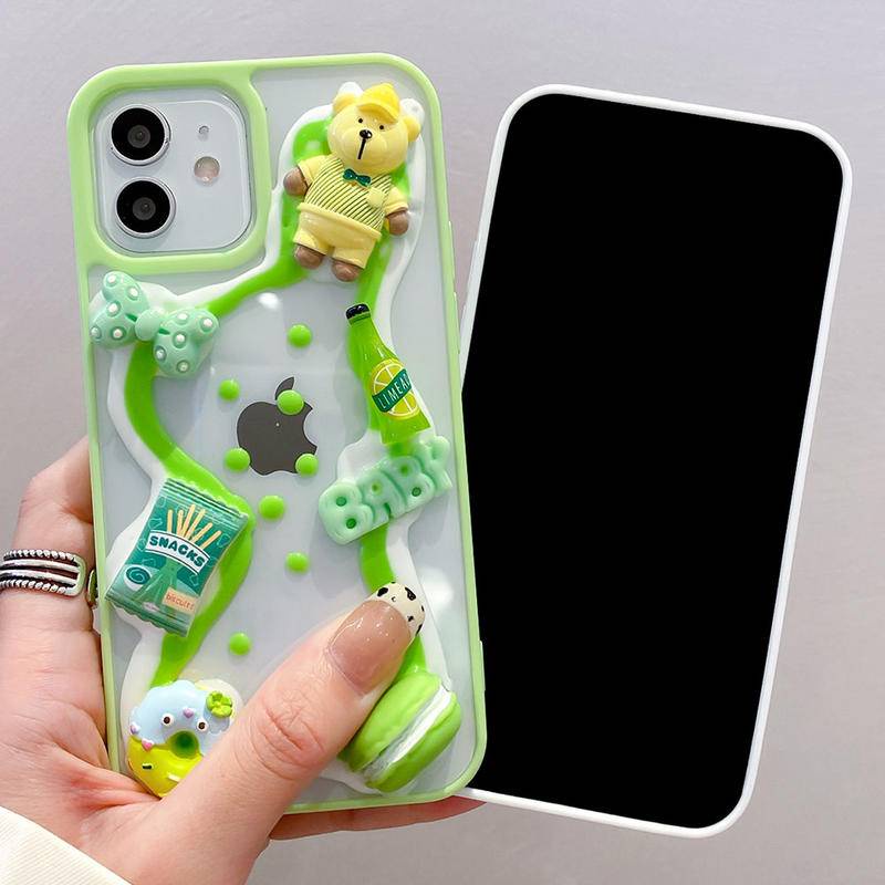 Soft Case Silikon Motif Makanan 3D Untuk iPhone 13 12 11 Pro MAX Mini X XS MAX XR SE 2022 2020 7 8 Plus