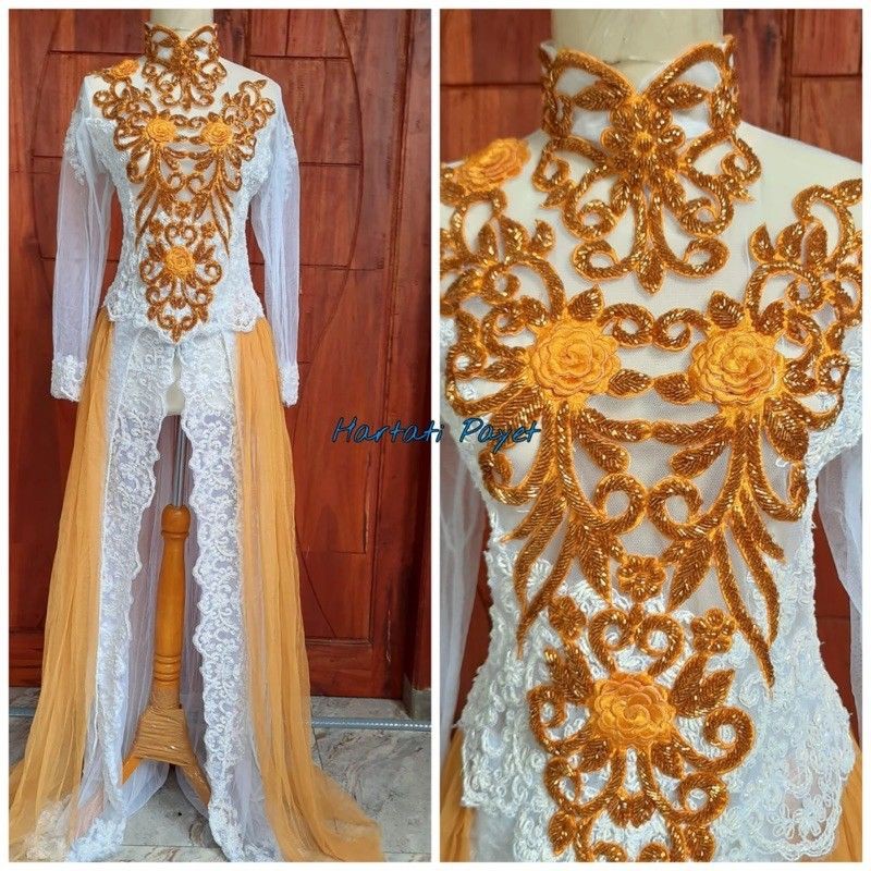 kebaya akad full payet gaun pengantin kebaya putih