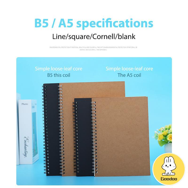 A5 Kraft Paper Coil Book Simple Student Notebook Meeting Notepad Buku Akuntansi Portabel -Doo