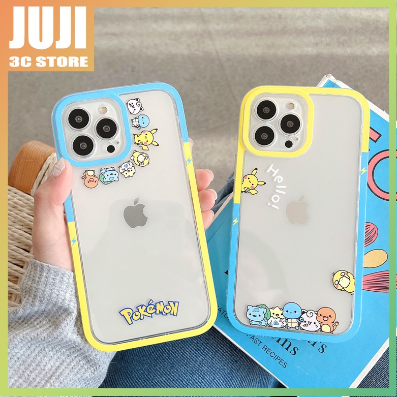 Pok Mon elf Kartun 360 Derajat° Soft case Silikon Transparan Motif Mata Kartun Untuk iphone x xs xr xsmax 11 12 13 pro max