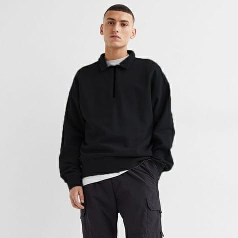 Turtleneck Sweatshirt Treefan / Crewneck Half Zipper