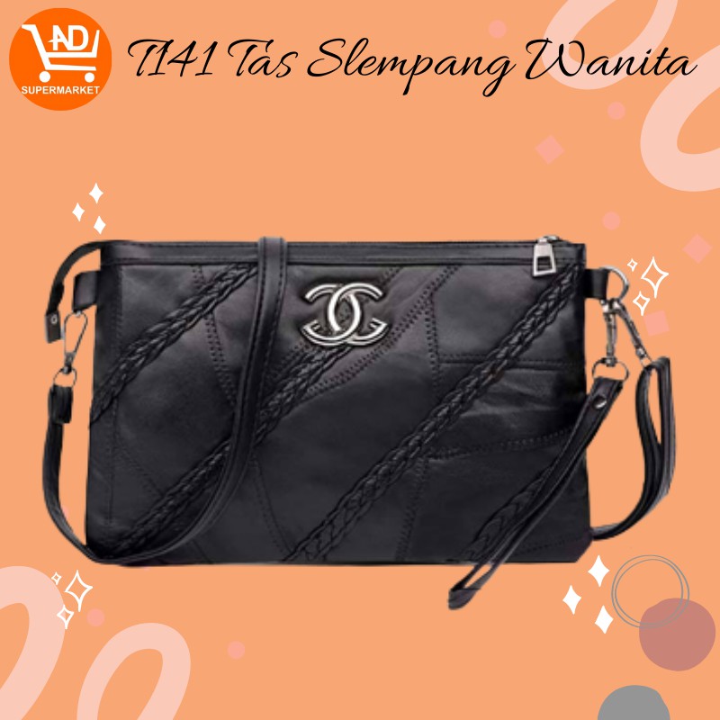 Tas Selempang Wanita Import Clutch Bag Sling Tas Jalan Cewek Polos Tas Selempang Wanita Fashion Kasual Sling Bag HandBag Perempuan Murah T141