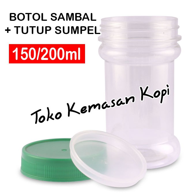 150ml/200ml TOPLES BOTOL SAMBAL PLASTIK ISI 10pcs+TUTUP SUMPEL BOTOL SAMBEL