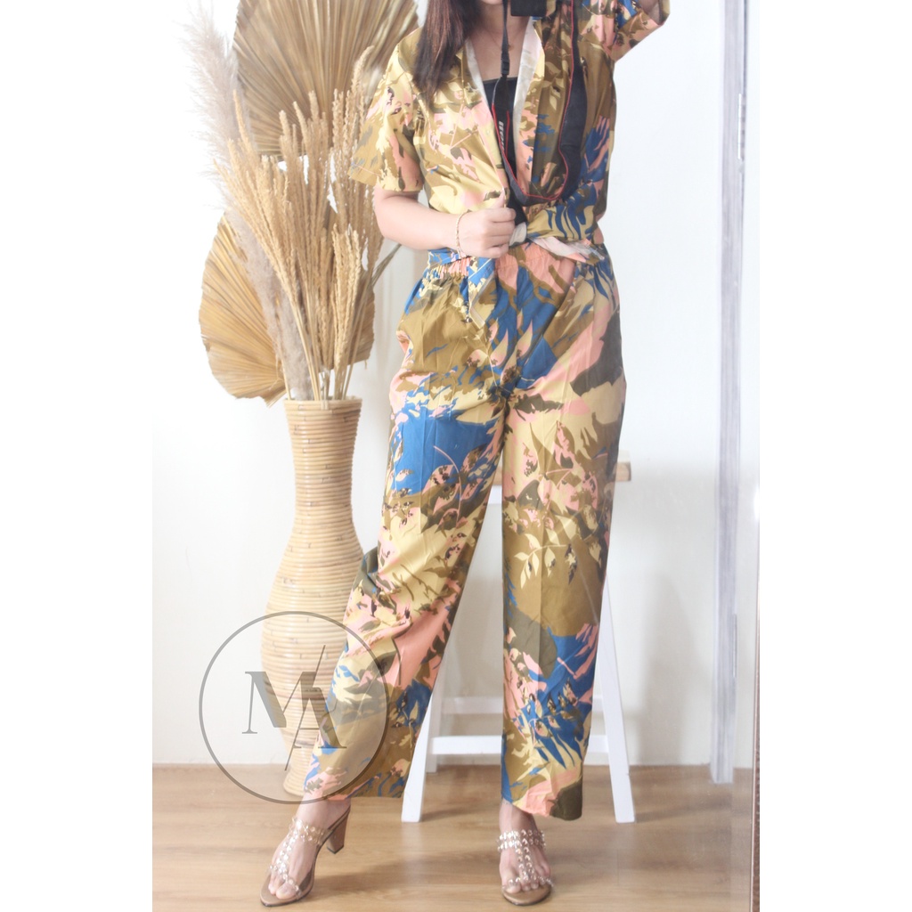 DAILY SET RAYON tiedye- HOMEY SET FIT Xl - PAJAMA SET RAYON -  PIYAMA RAYON MA-azkia navy