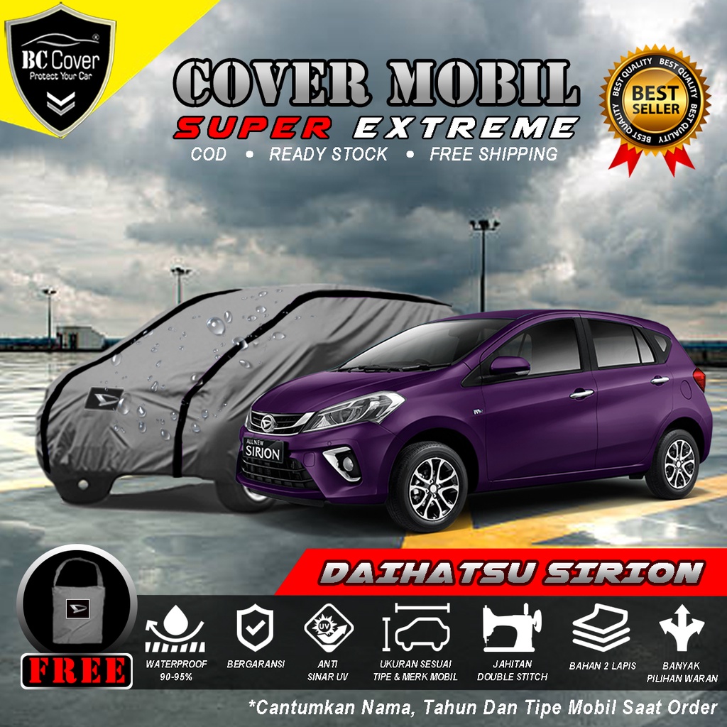 Body Cover Mobil Daihatsu Sirion Outdoor Waterproof / Sarung Mobil Sirion Waterproof / Selimut Tutup Mantol Kerudung Mantel Penutup Mobil Sirion Waterproof Outdoor Anti Air