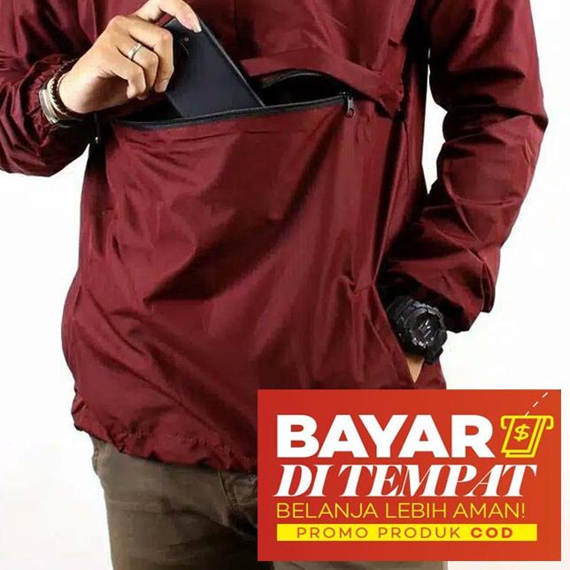 ○ Jaket Cagoule Pria Parasut Kantong Doraemon Original Polos ♞