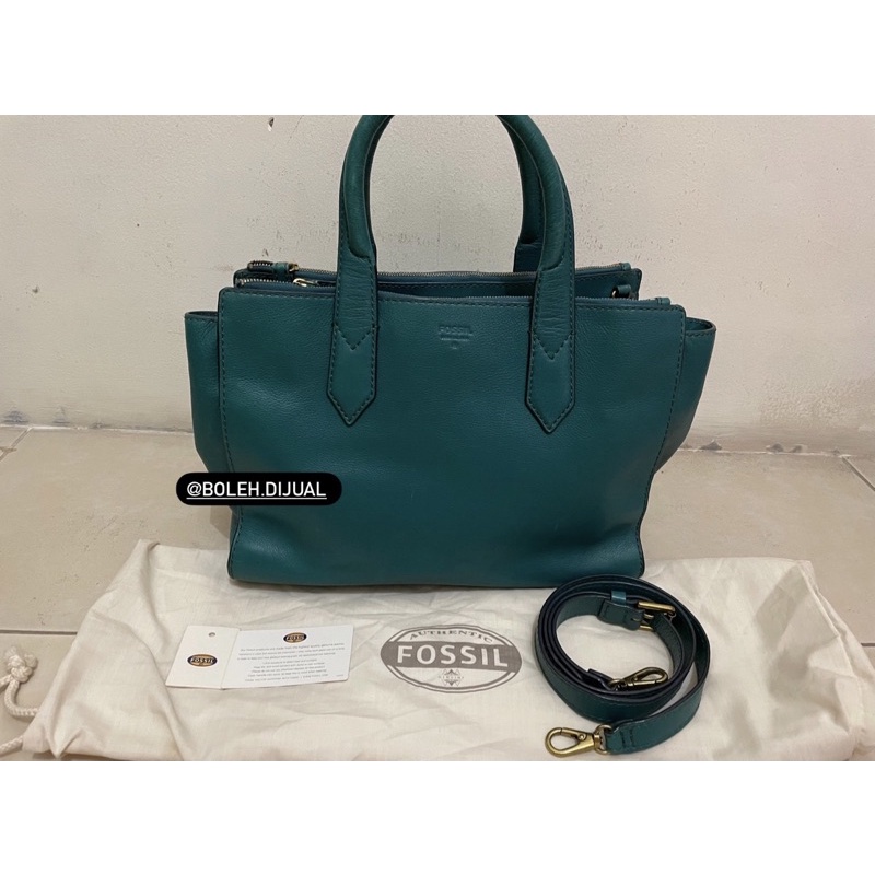 Fossill Bag Preloved (Knox Shopper Dark Turquoise) - Preloved