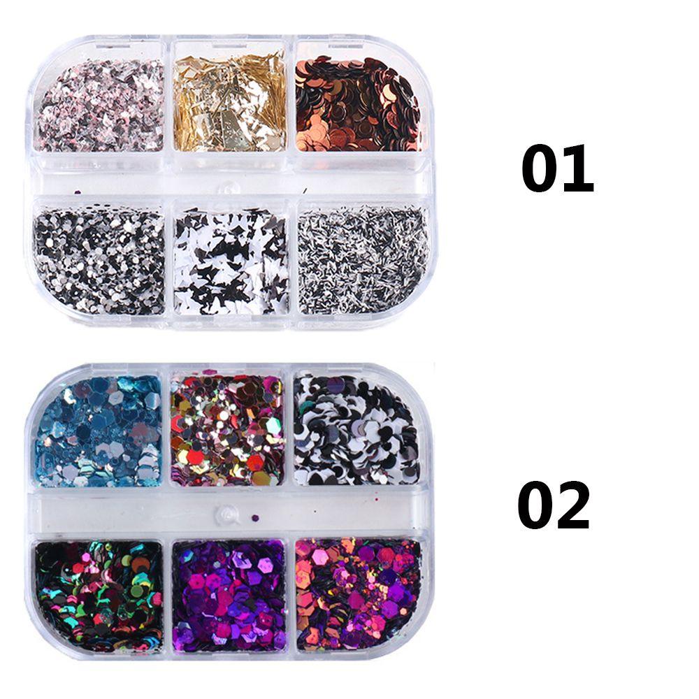 Preva Paku Sequin Decor Hexagon Butterfly Hologram Warna Warni