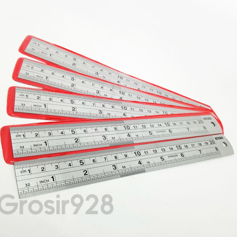 

(Per Buah) Penggaris / Garisan Besi / Steel Ruler Kenko 20 cm