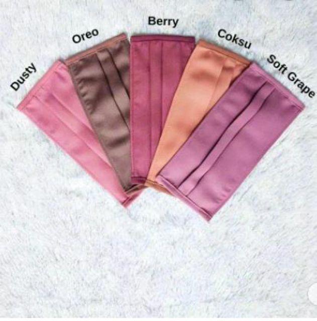 Masker Kain Karet Serut / Kolor Putih/hitam - Bisa Pilih Warna