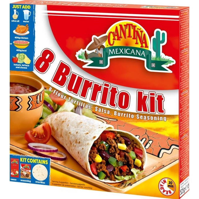 

Kulit Kebab Cantina Mexicana 8 Burrito Kit 525 gr