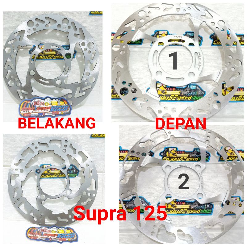 Disc Piringan Cakram Set Depan Belakang Standar Variasi sunstar Coak Supra 125 Lubang 4