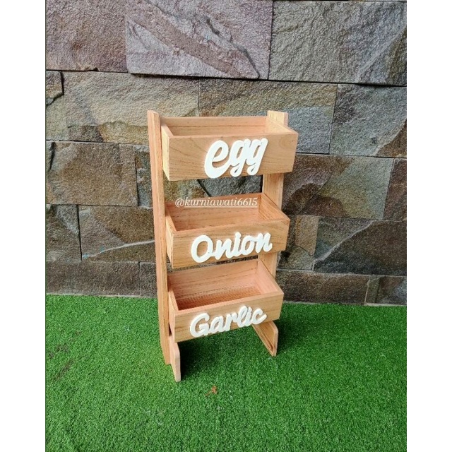 rak bawang/bumbu kayu