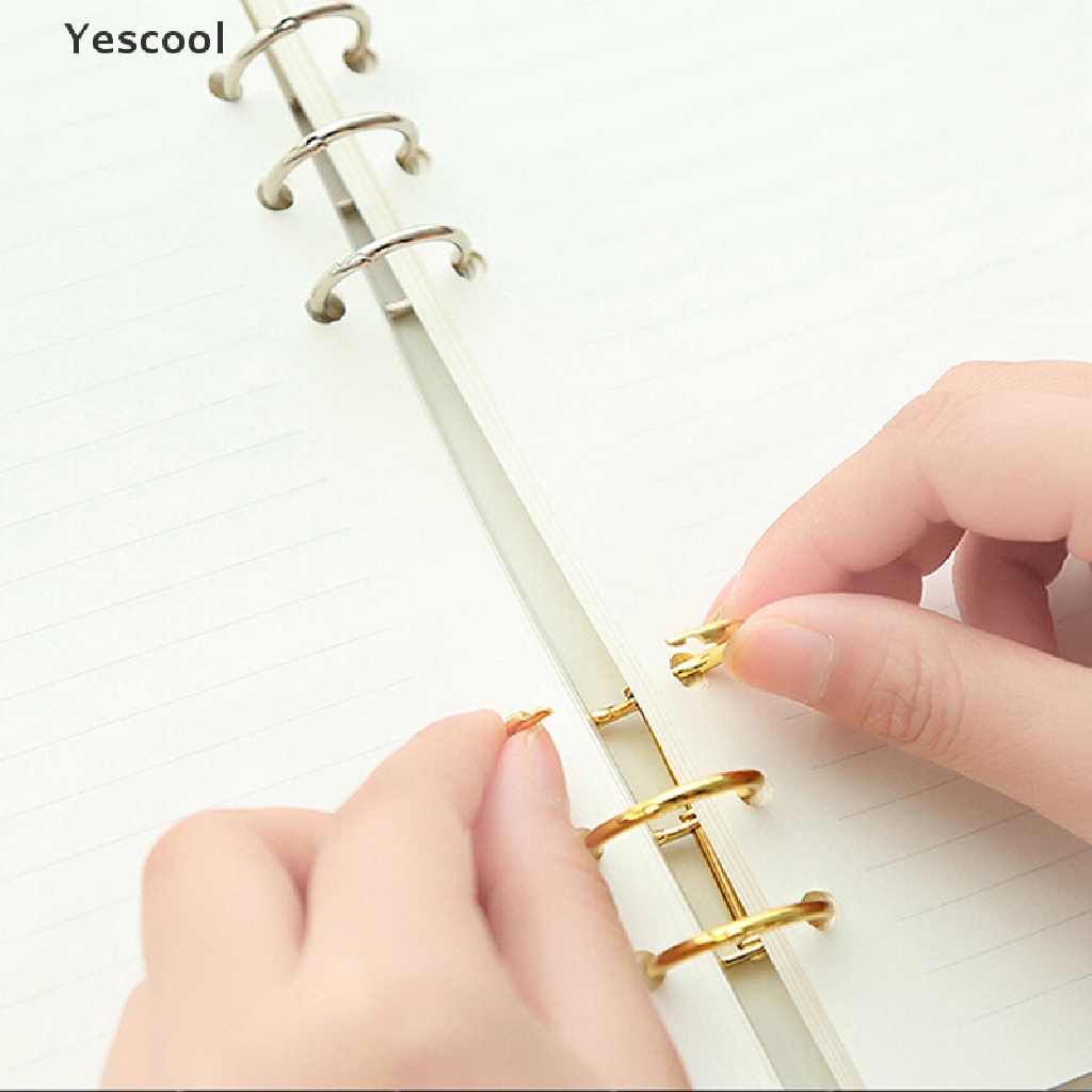 Yescool 1pc Ring Binder Loose Leaf Bahan Metal